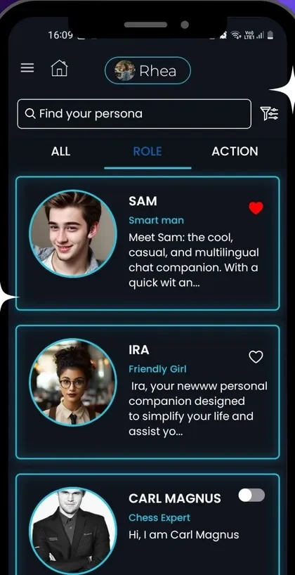 Choosing an AvA persona