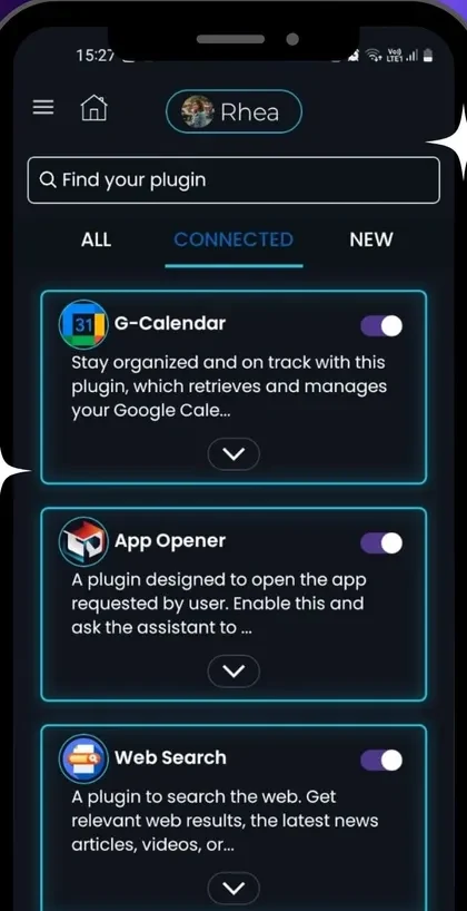 AvA plugins for calendar, apps and web search